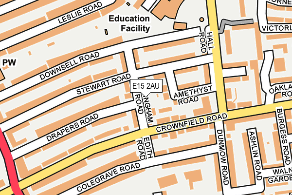 E15 2AU map - OS OpenMap – Local (Ordnance Survey)