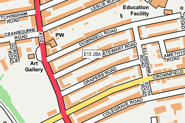 E15 2BA map - OS OpenMap – Local (Ordnance Survey)