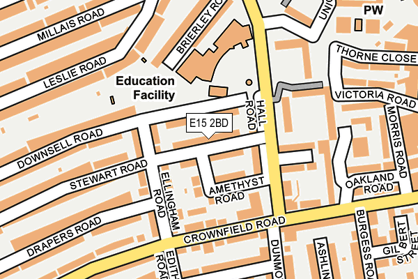 E15 2BD map - OS OpenMap – Local (Ordnance Survey)