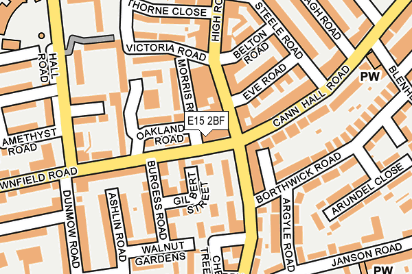 E15 2BF map - OS OpenMap – Local (Ordnance Survey)