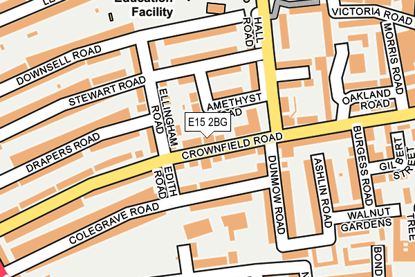E15 2BG map - OS OpenMap – Local (Ordnance Survey)