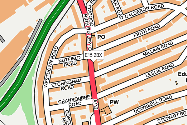 E15 2BX map - OS OpenMap – Local (Ordnance Survey)