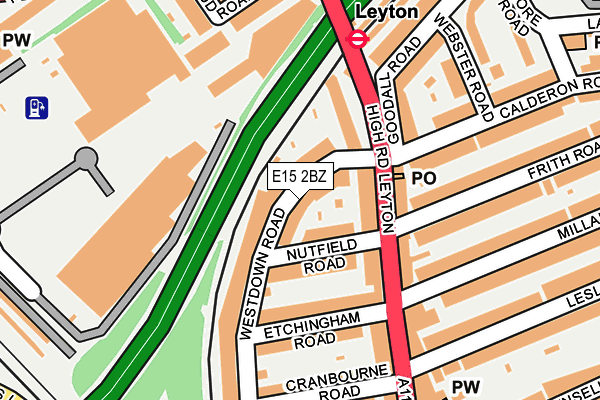 E15 2BZ map - OS OpenMap – Local (Ordnance Survey)