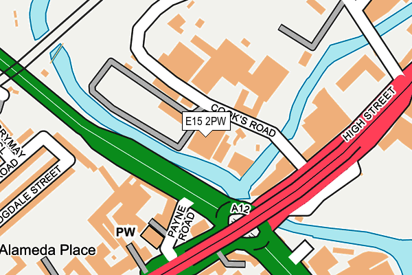 E15 2PW map - OS OpenMap – Local (Ordnance Survey)
