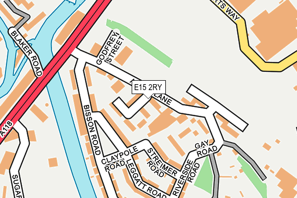 E15 2RY map - OS OpenMap – Local (Ordnance Survey)