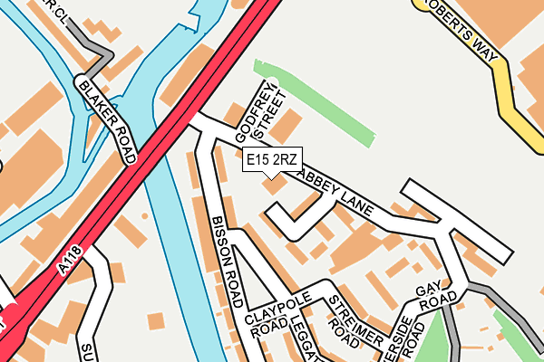 E15 2RZ map - OS OpenMap – Local (Ordnance Survey)