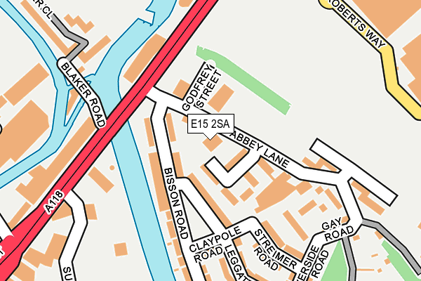 E15 2SA map - OS OpenMap – Local (Ordnance Survey)