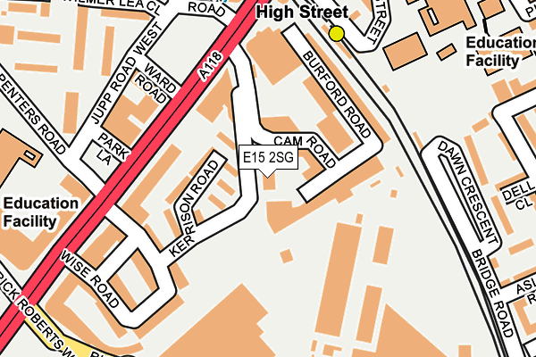 E15 2SG map - OS OpenMap – Local (Ordnance Survey)