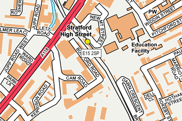 E15 2SP map - OS OpenMap – Local (Ordnance Survey)