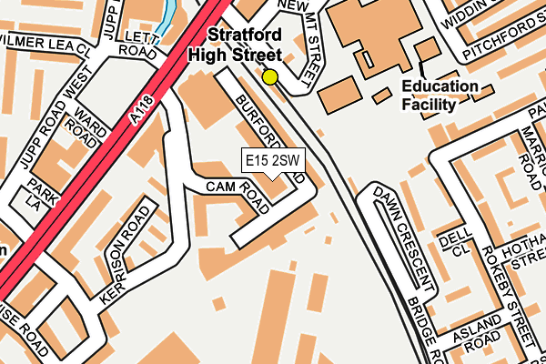E15 2SW map - OS OpenMap – Local (Ordnance Survey)