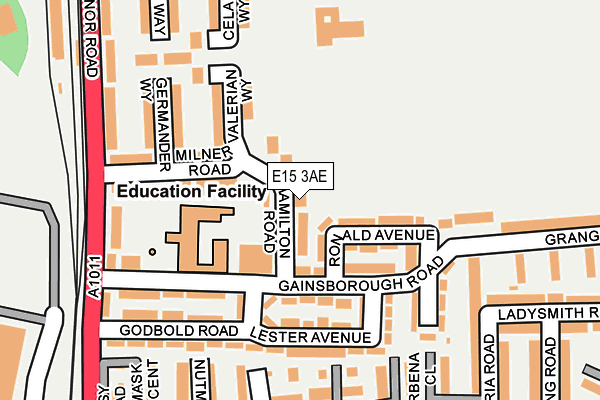 E15 3AE map - OS OpenMap – Local (Ordnance Survey)