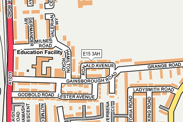 E15 3AH map - OS OpenMap – Local (Ordnance Survey)