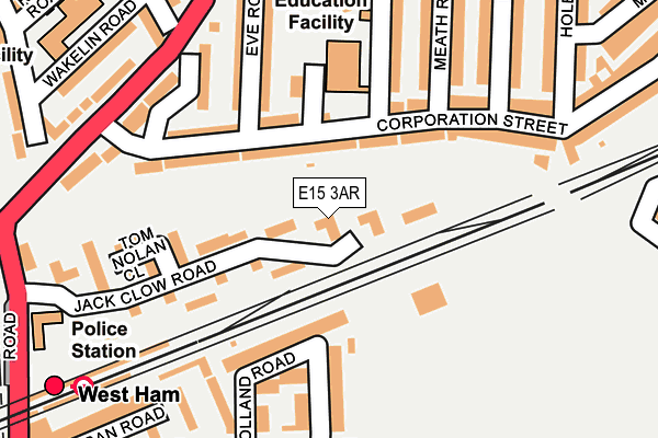 E15 3AR map - OS OpenMap – Local (Ordnance Survey)