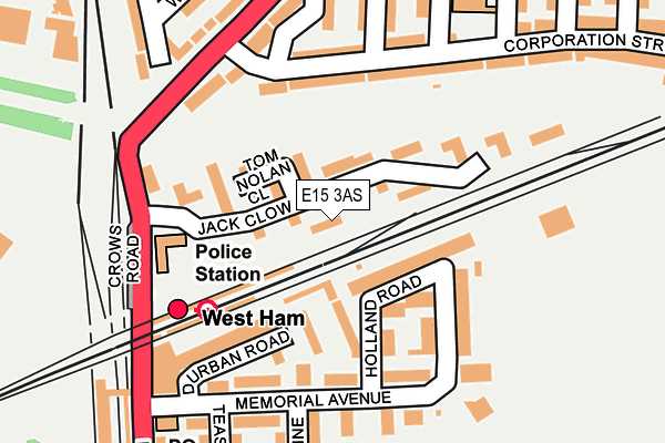E15 3AS map - OS OpenMap – Local (Ordnance Survey)