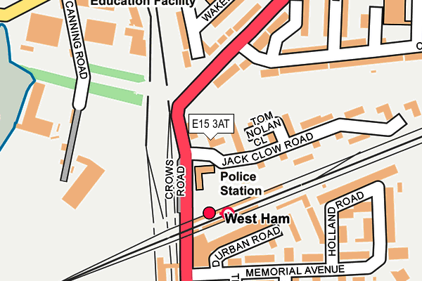 E15 3AT map - OS OpenMap – Local (Ordnance Survey)