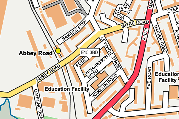 E15 3BD map - OS OpenMap – Local (Ordnance Survey)