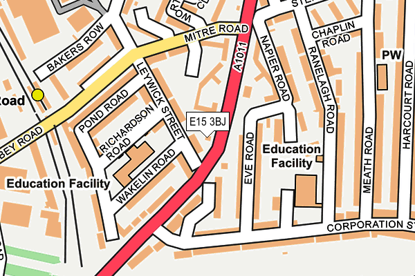 E15 3BJ map - OS OpenMap – Local (Ordnance Survey)