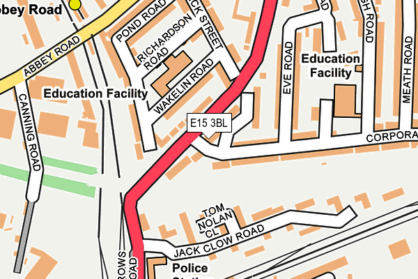 E15 3BL map - OS OpenMap – Local (Ordnance Survey)
