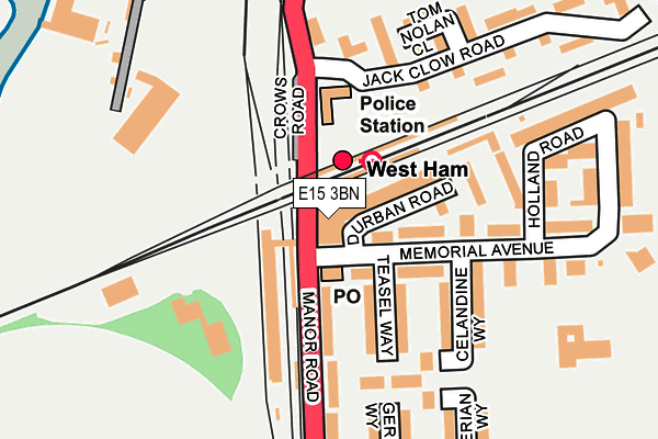 E15 3BN map - OS OpenMap – Local (Ordnance Survey)