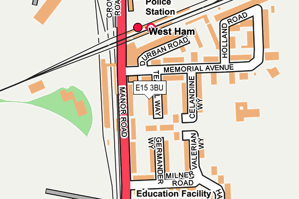 E15 3BU map - OS OpenMap – Local (Ordnance Survey)