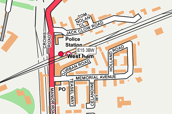 E15 3BW map - OS OpenMap – Local (Ordnance Survey)