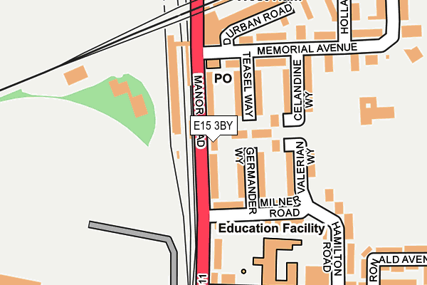 E15 3BY map - OS OpenMap – Local (Ordnance Survey)