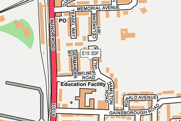 E15 3DF map - OS OpenMap – Local (Ordnance Survey)