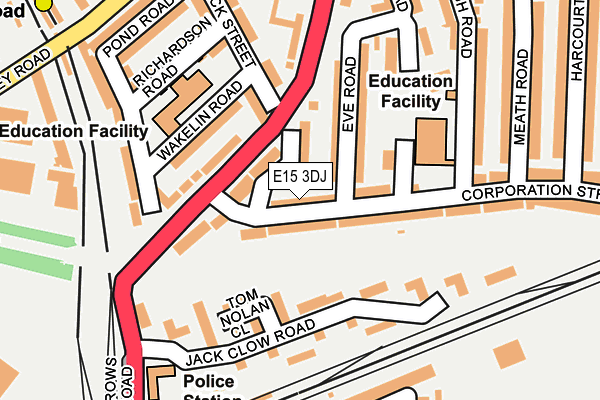E15 3DJ map - OS OpenMap – Local (Ordnance Survey)