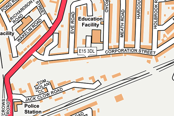 E15 3DL map - OS OpenMap – Local (Ordnance Survey)