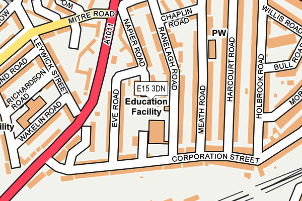 E15 3DN map - OS OpenMap – Local (Ordnance Survey)