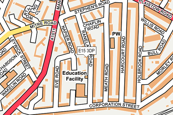 E15 3DP map - OS OpenMap – Local (Ordnance Survey)