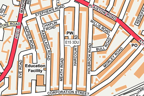 E15 3DU map - OS OpenMap – Local (Ordnance Survey)