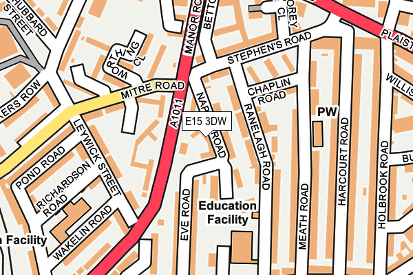 E15 3DW map - OS OpenMap – Local (Ordnance Survey)