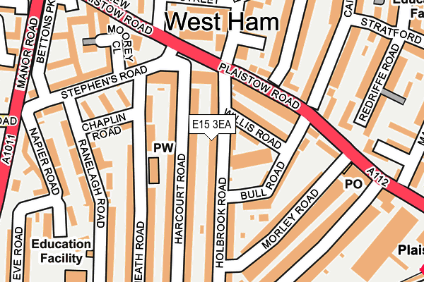 E15 3EA map - OS OpenMap – Local (Ordnance Survey)