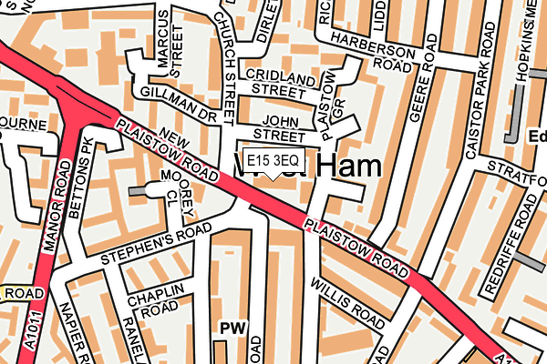 E15 3EQ map - OS OpenMap – Local (Ordnance Survey)