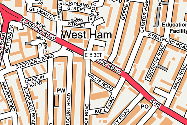 E15 3ET map - OS OpenMap – Local (Ordnance Survey)