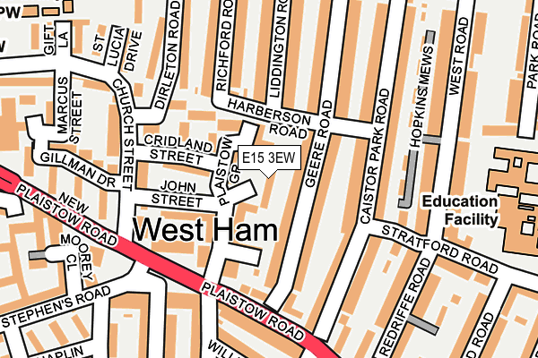 E15 3EW map - OS OpenMap – Local (Ordnance Survey)