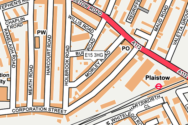 E15 3HG map - OS OpenMap – Local (Ordnance Survey)