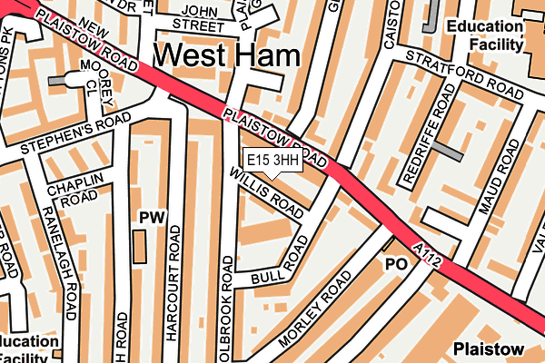 E15 3HH map - OS OpenMap – Local (Ordnance Survey)