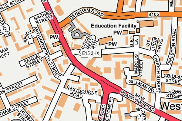 E15 3HX map - OS OpenMap – Local (Ordnance Survey)