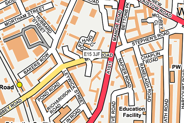 E15 3JF map - OS OpenMap – Local (Ordnance Survey)