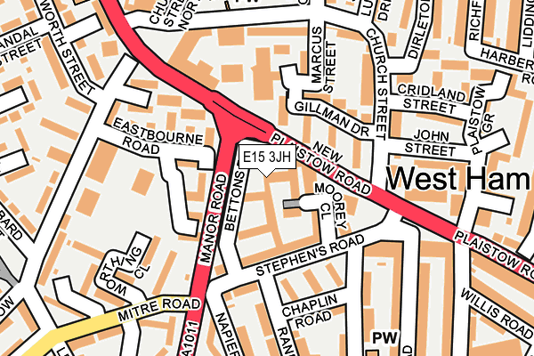 E15 3JH map - OS OpenMap – Local (Ordnance Survey)