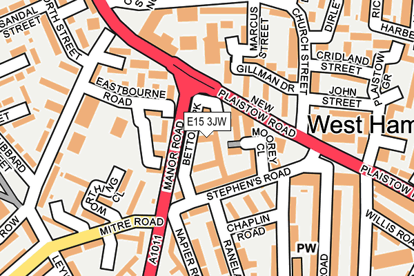 E15 3JW map - OS OpenMap – Local (Ordnance Survey)