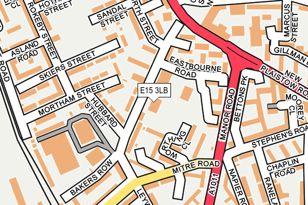 E15 3LB map - OS OpenMap – Local (Ordnance Survey)