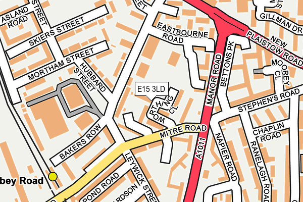 E15 3LD map - OS OpenMap – Local (Ordnance Survey)