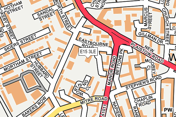E15 3LE map - OS OpenMap – Local (Ordnance Survey)