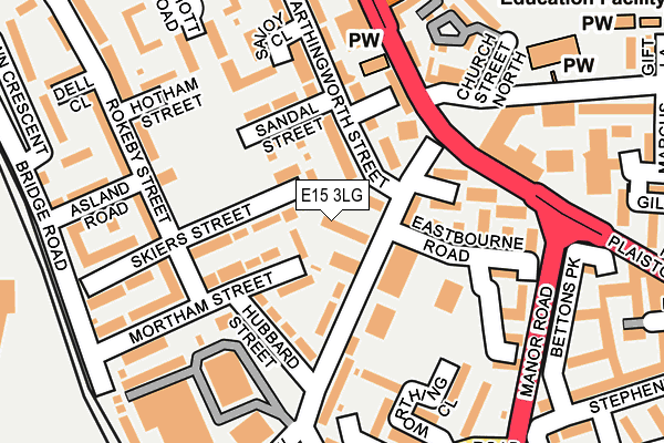 E15 3LG map - OS OpenMap – Local (Ordnance Survey)
