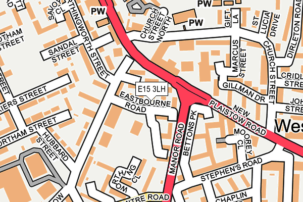 E15 3LH map - OS OpenMap – Local (Ordnance Survey)