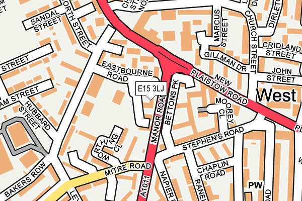 E15 3LJ map - OS OpenMap – Local (Ordnance Survey)
