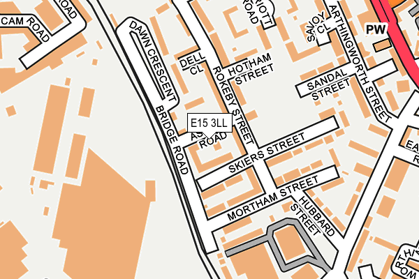 E15 3LL map - OS OpenMap – Local (Ordnance Survey)